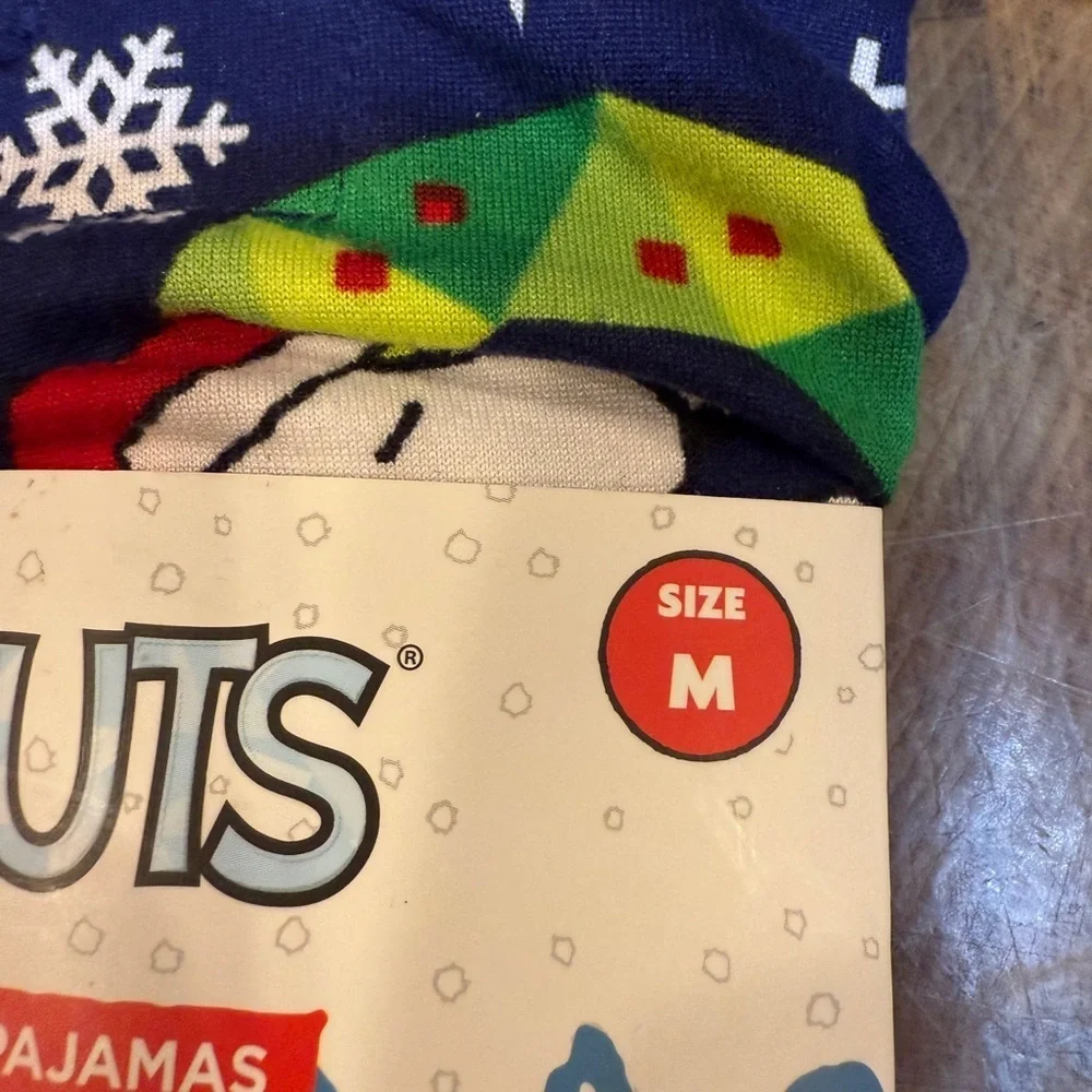 Peanuts Snoopy Blue Holiday Pet Pajamas Holiday Family Pajamas for Dogs Sz M